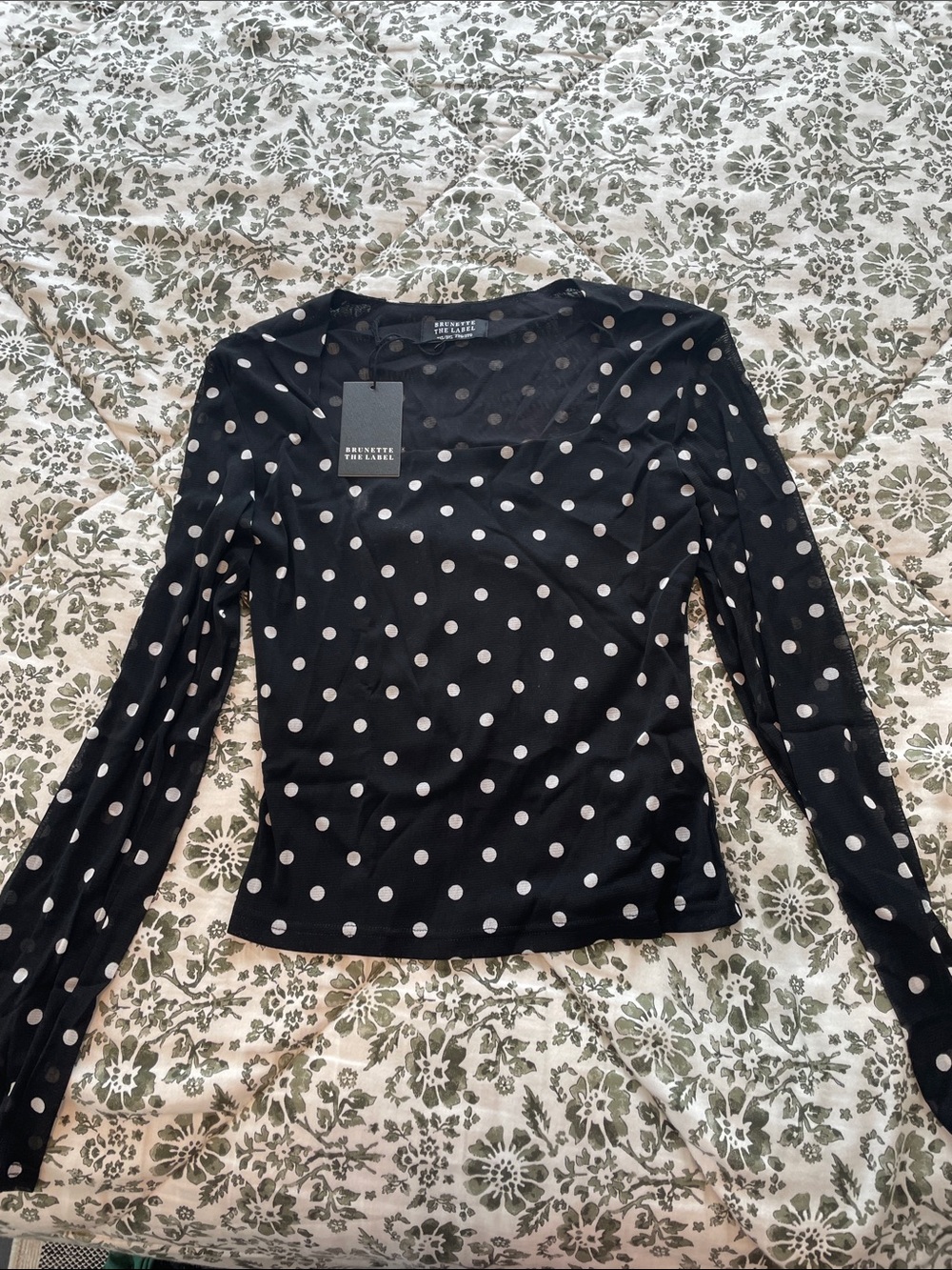 Polka dot Mesh Top | Brunette The Label